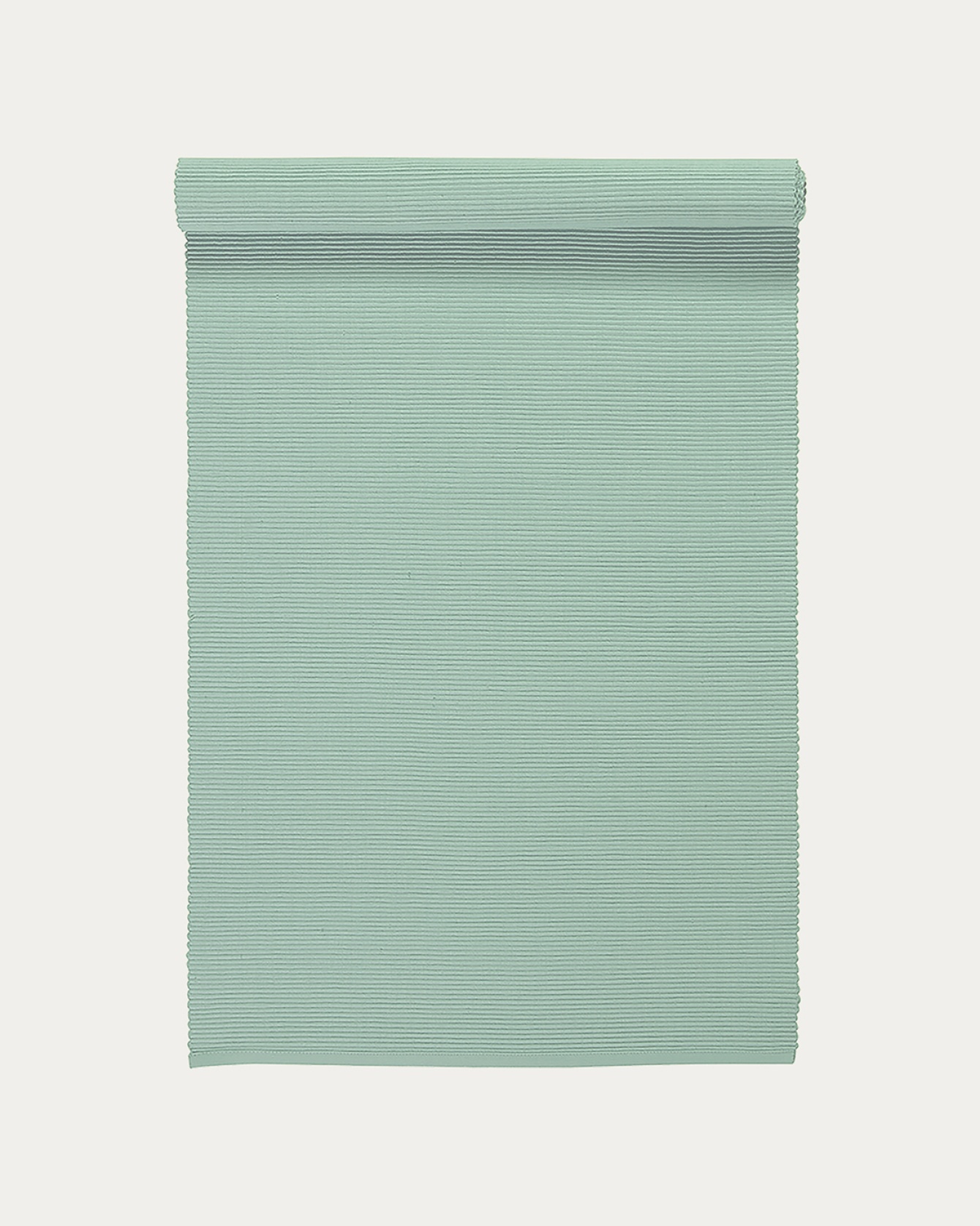 Product image light ice green UNI runner of soft cotton in ribbed quality from LINUM DESIGN. Size 45x150 cm.