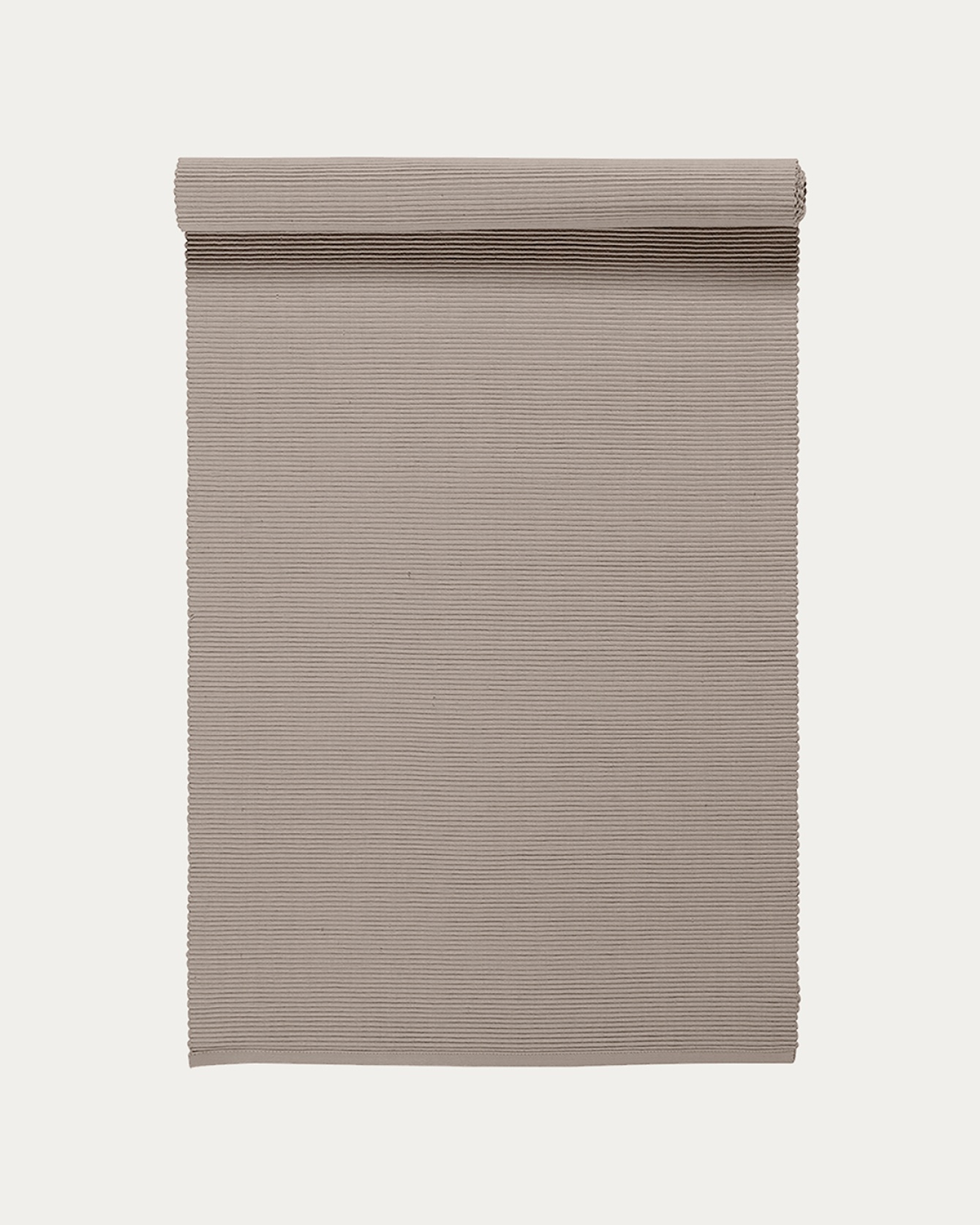 Produktbild maulwurfbraun UNI Tischläufer aus weicher Baumwolle in Rippenqualität von LINUM DESIGN. Größe 45x150 cm.
