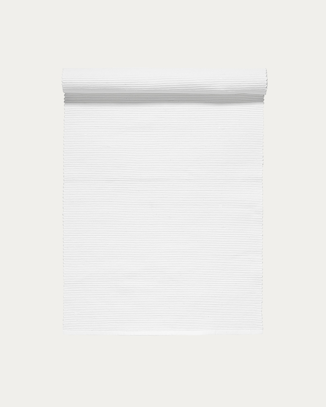 Image du produit chemin de table UNI blanc en coton doux de qualité côtelée de LINUM DESIGN. Taille 45 x 150 cm.