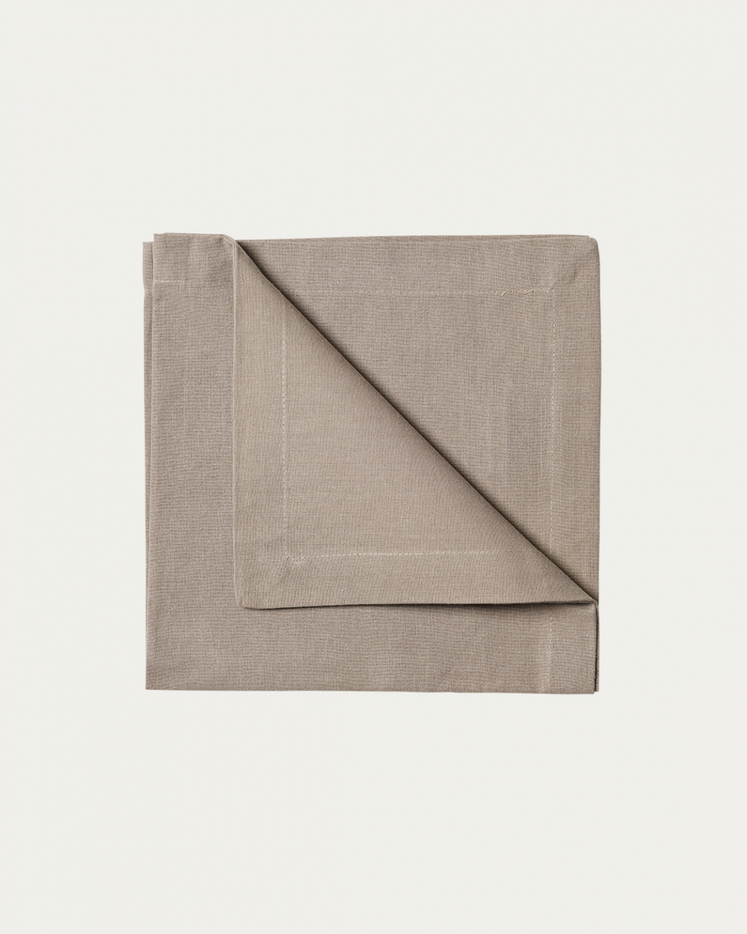 Image du produit serviette de table ROBERT taupe en coton doux de LINUM DESIGN. Taille 45 x 45 cm et vendu en lot de 4.