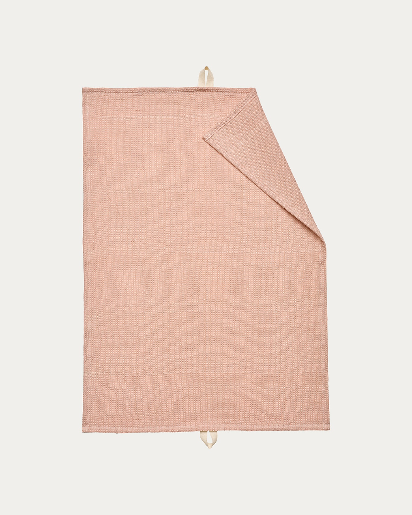 Product image dusty pink AGNES kitchen towel made of soft cotton in a waffle structure from LINUM DESIGN. Size 50x70 cm.