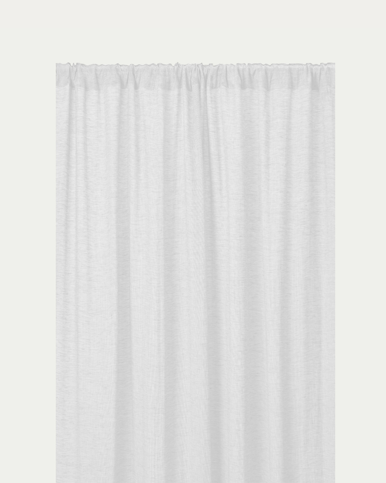 Image du produit rideau INTERMEZZO blanc en lin transparent avec bande plissée finie de LINUM DESIGN. Taille 140 x 290 cm et vendu en lot de 2.