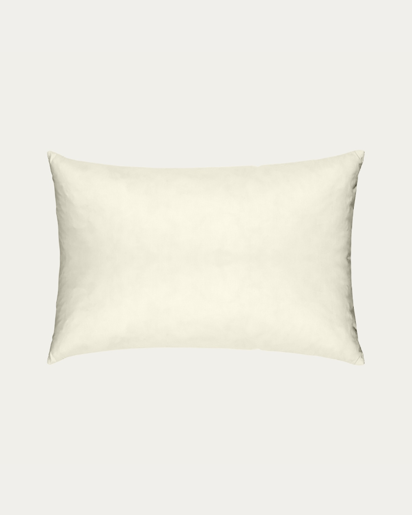 Product image cotton beige FEATHER cushion insert made of cotton with feather filling from LINUM DESIGN. Size 35x50 cm.