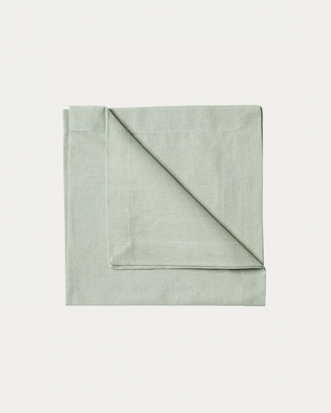 Image du produit serviette de table ROBERT vert clair glacé en coton doux de LINUM DESIGN. Taille 45 x 45 cm et vendu en lot de 4.