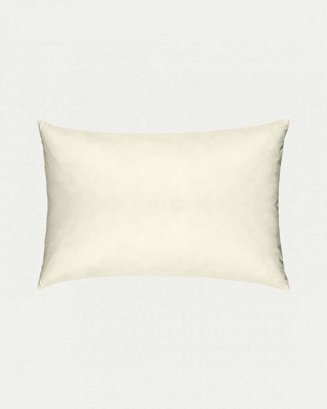 Product image cotton beige FEATHER cushion insert made of cotton with feather filling from LINUM DESIGN. Size 35x50 cm.
